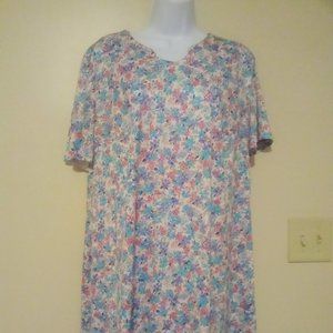 1960-70s Vintage Three R's Floral Chintz House Coat/Nightgown